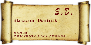 Straszer Dominik névjegykártya