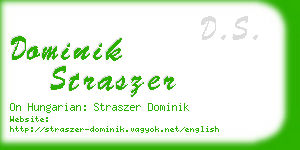 dominik straszer business card